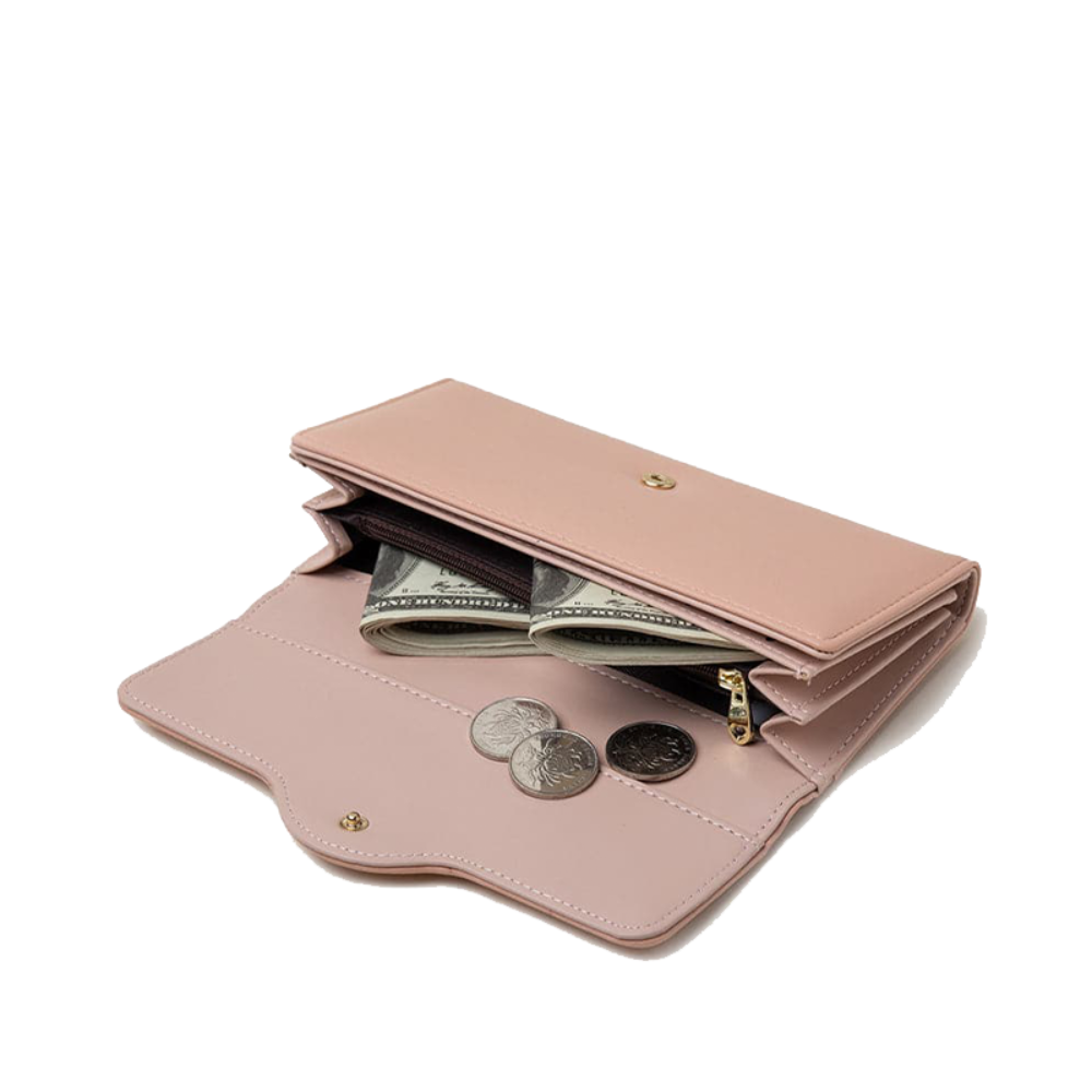 Portefeuille Femme en Cuir Trifold — Porte-Monnaie Chic