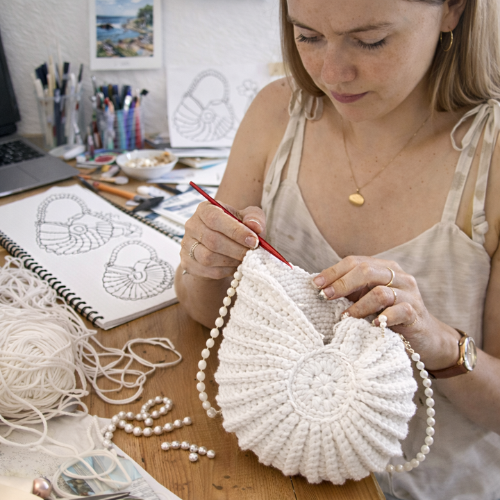 Sac Pochette Femme au Crochet Coquillage — Aphrodite | Plage Bohème